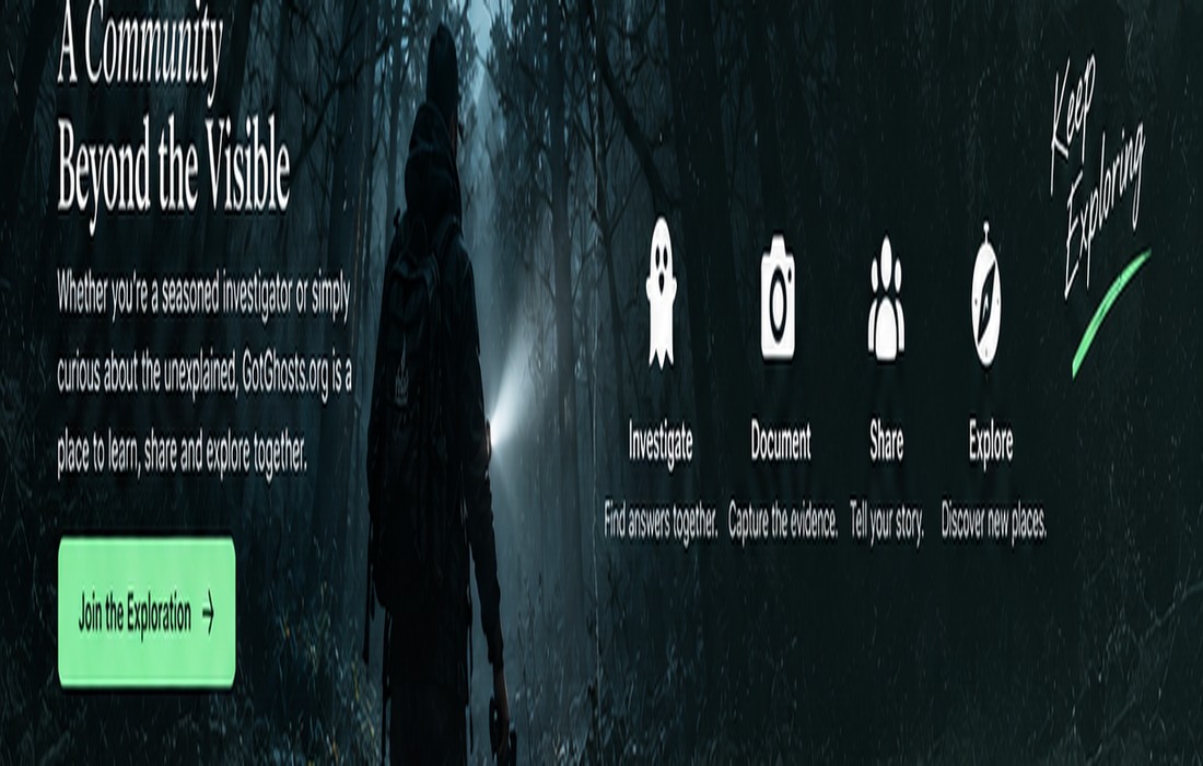 Investigator in dark woods